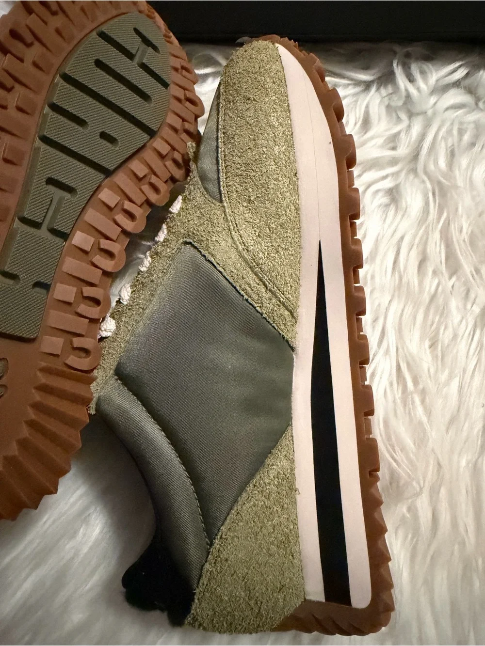 Coach Olive Green Mixed-Material Sneakers